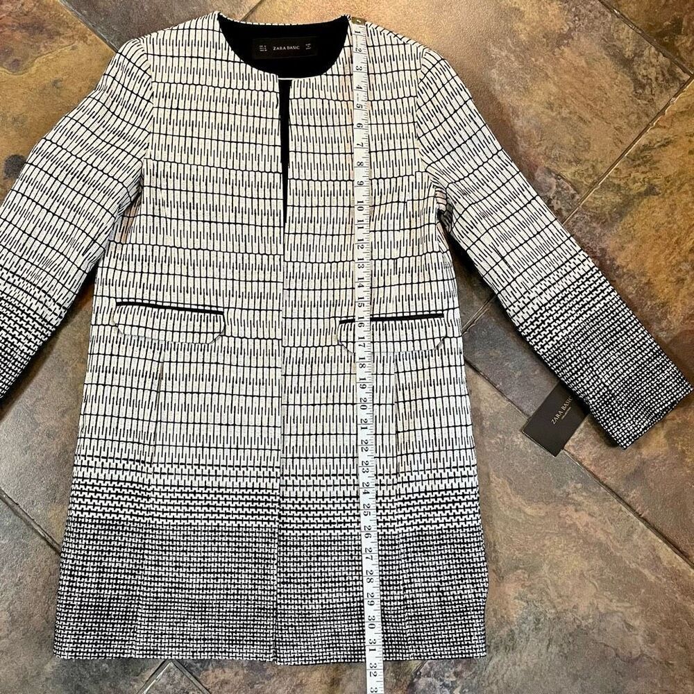 Nwt Zara Basic Ombre Embro Open Front Collarless … - image 8